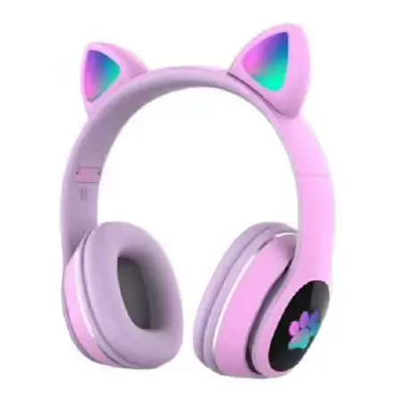 L400 Over Ear Music Headset Gloeiende Cat Ear-koptelefoon 7 kleuren Rood