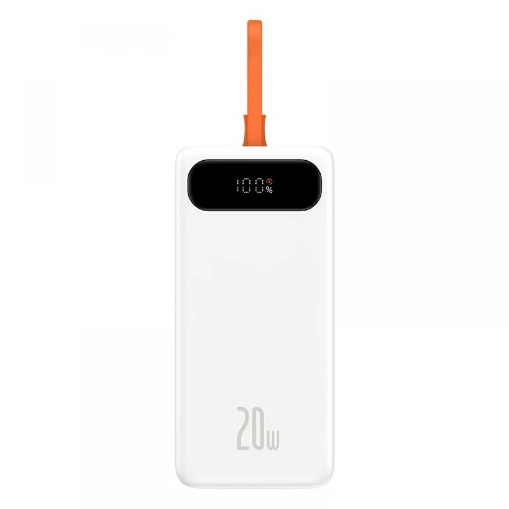 Baseus Powerbank Block 20000mAh, 22,5W + USB Lightning Kabel (wit)