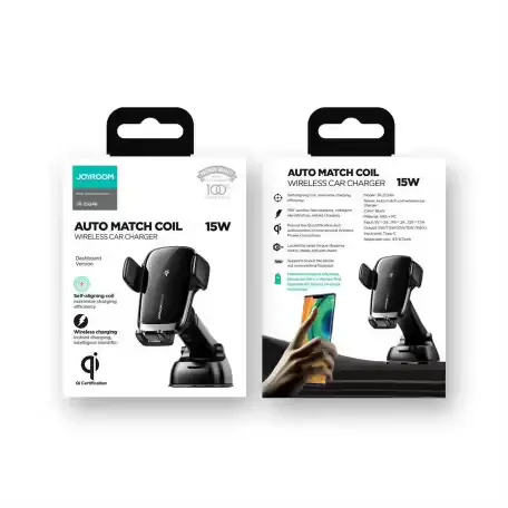 Joyroom Telefoniehouder En Draadloze Autohouder Met USB Kabel Zwart