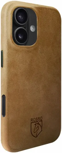 Rosso Elite iPhone 16 Plus Hoesje Leer Back Cover MagSafe Lichtbruin