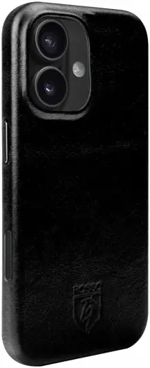 Rosso Elite iPhone 16 Plus Hoesje Leer Back Cover MagSafe Zwart