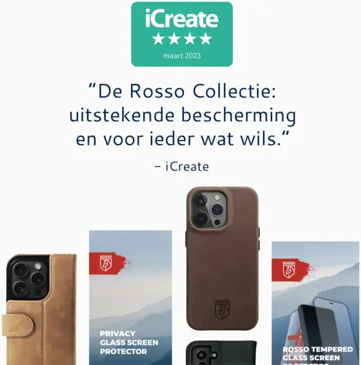 Rosso Elite iPhone 16 Plus Hoesje Leer Back Cover MagSafe Zwart