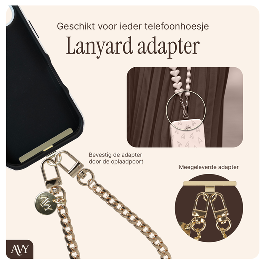 AVY Apple iPhone 15 MagSafe Hoesje met Koord 30CM Aurum Lien