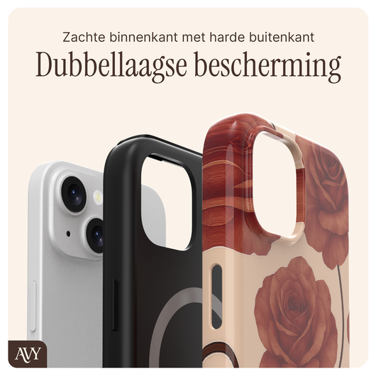 AVY Apple iPhone 15 MagSafe Hoesje met Koord 30CM Hearts & Roses