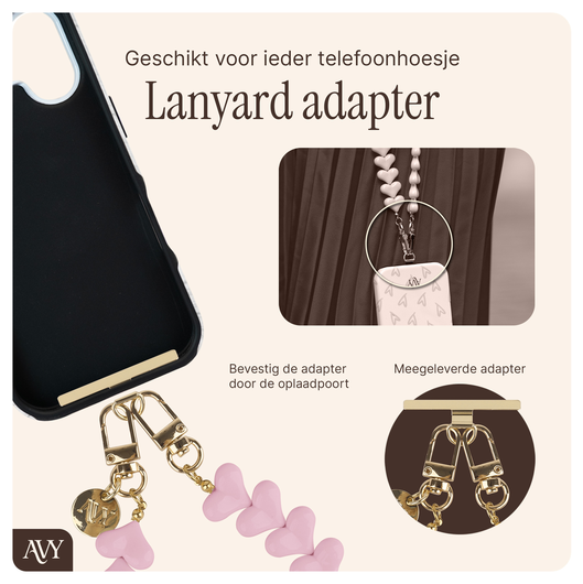 AVY Apple iPhone 15 MagSafe Hoesje met Koord 30CM Linea Hearts
