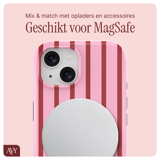 AVY Apple iPhone 15 MagSafe Hoesje met Koord 30CM Linea Hearts