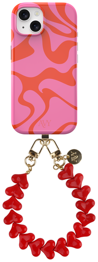 AVY Apple iPhone 15 MagSafe Hoesje met Koord 30CM Rose Hearts