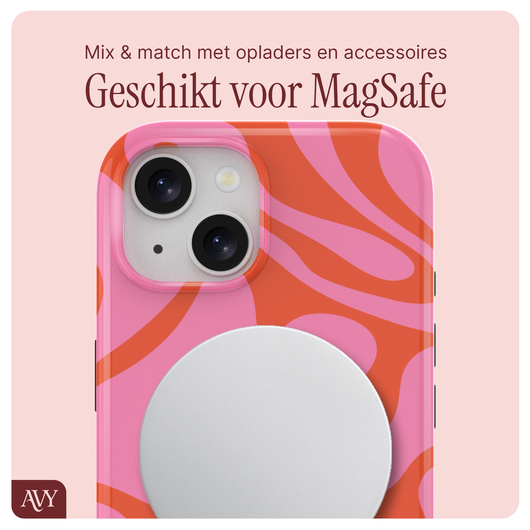 AVY Apple iPhone 15 MagSafe Hoesje met Koord 30CM Rose Hearts