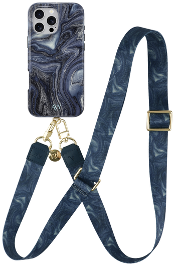 AVY Apple iPhone 15 Pro MagSafe Hoesje met Koord 130CM Obscura Blue