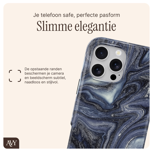 AVY Apple iPhone 15 Pro MagSafe Hoesje met Koord 130CM Obscura Blue