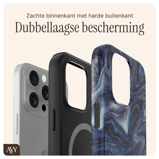AVY Apple iPhone 15 Pro MagSafe Hoesje met Koord 130CM Obscura Blue