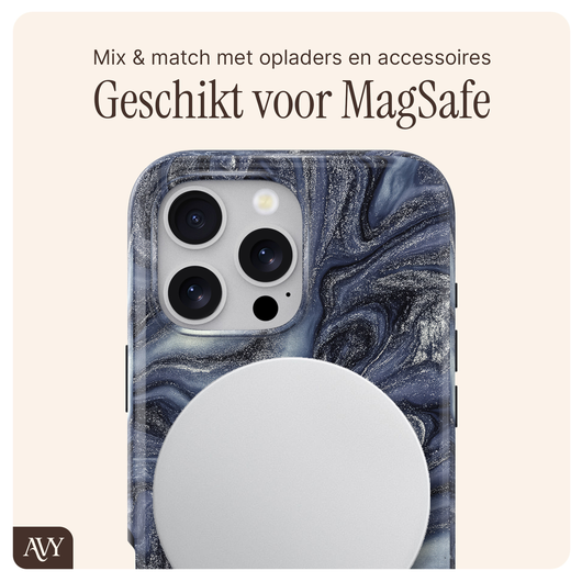 AVY Apple iPhone 15 Pro MagSafe Hoesje met Koord 130CM Obscura Blue