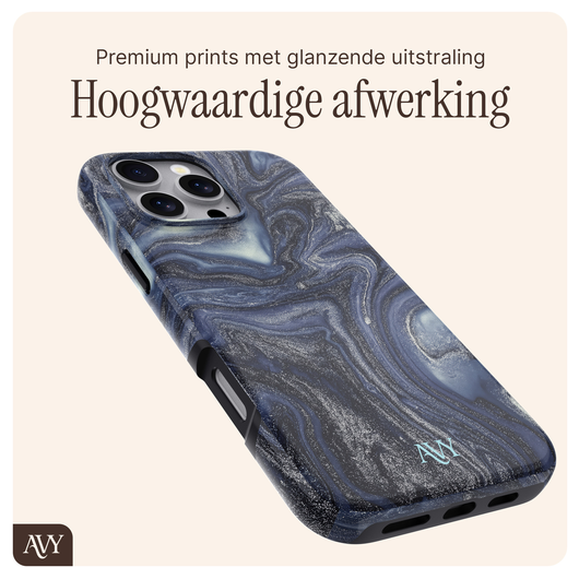AVY Apple iPhone 15 Pro MagSafe Hoesje met Koord 130CM Obscura Blue