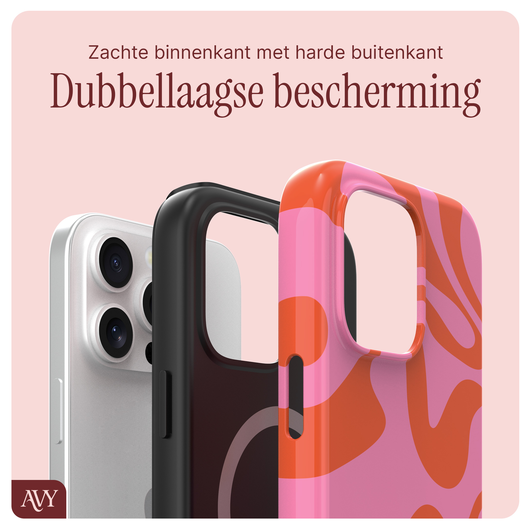 AVY Apple iPhone 15 Pro MagSafe Hoesje met Koord 130CM Rosé Twist