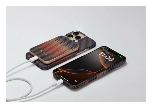 PITAKA Apple iPhone 16 Pro Max Hoesje met 5.000mAh MagSafe Powerbank Sunset