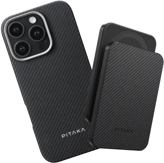 PITAKA Apple iPhone 16 Pro Max Hoesje met 5.000mAh MagSafe Powerbank Zwart