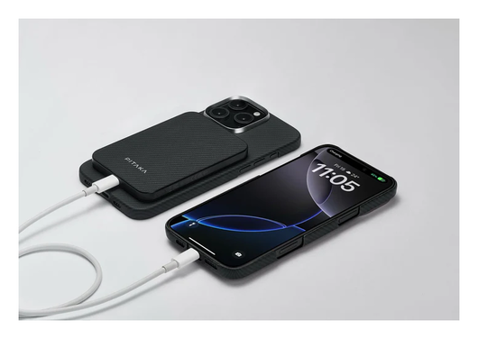 PITAKA Apple iPhone 16 Pro Max Hoesje met 5.000mAh MagSafe Powerbank Zwart