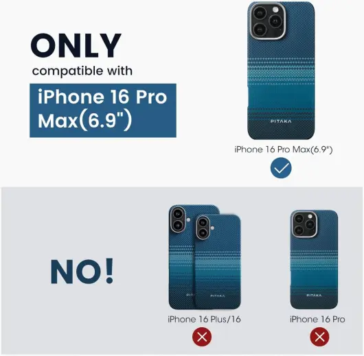PITAKA MagEZ 6 Apple iPhone 16 Pro Max Hoesje 600D Ultra Dun MagSafe Moonrise