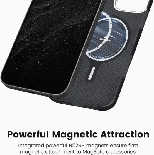 PITAKA MagEZ 6 Apple iPhone 16 Pro Max Hoesje 600D Ultra Dun MagSafe Zwart