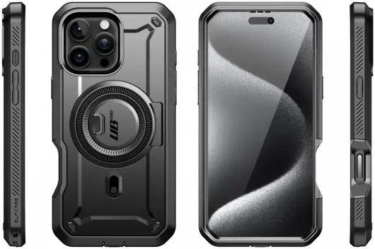 SUPCASE UB Mag Pro Apple iPhone 16 Pro Max Hoesje MagSafe Stand Zwart