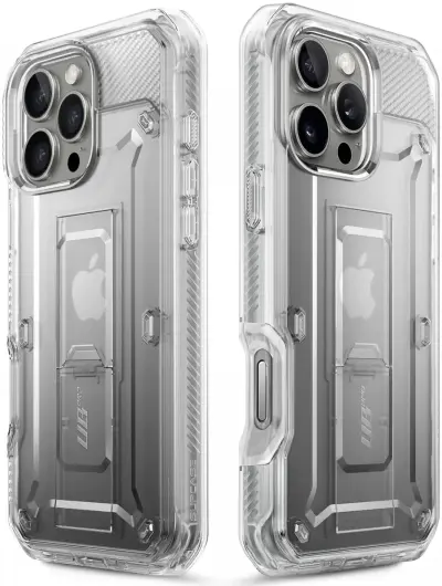 SUPCASE UB Pro Apple iPhone 16 Pro Max Hoesje Full Protect Kickstand Transparant