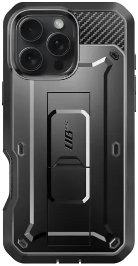SUPCASE UB Pro Apple iPhone 16 Pro Max Hoesje Full Protect Kickstand Zwart