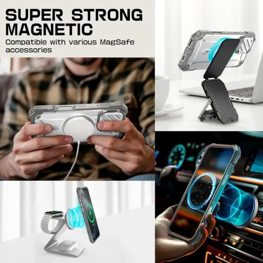 SUPCASE UB Pro MagXT Apple iPhone 16 Pro Max Hoesje Camera Protector Wit