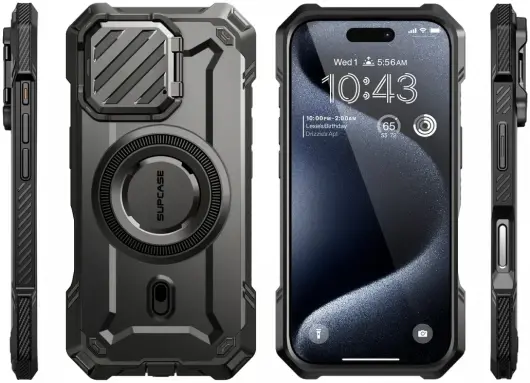 SUPCASE UB Pro MagXT Apple iPhone 16 Pro Max Hoesje Camera Protector Zwart
