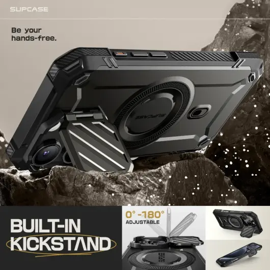 SUPCASE UB Pro MagXT Apple iPhone 16 Pro Max Hoesje Camera Protector Zwart