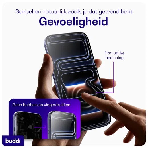 Buddi Easy Fit iPhone 15 Pro Max Tempered Glass met Installatietray (2-Pack)