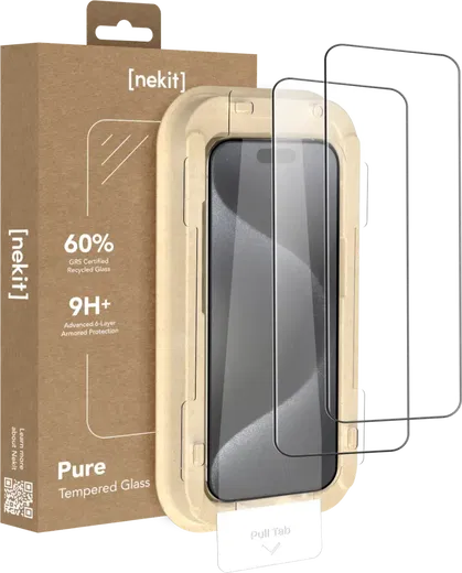 NEKIT Pure Apple iPhone 15 Pro Max Tempered GRS Glass Installatiebox (2-Pack)