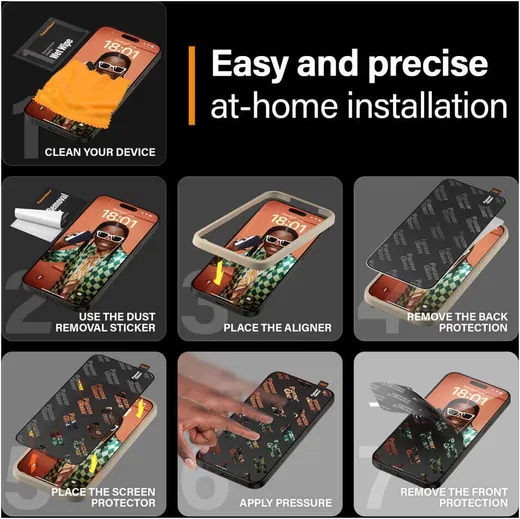 PanzerGlass Ultra-Wide iPhone 15 Pro Max Privacy Glass EasyAligner