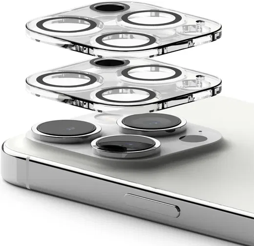 Ringke Full Cover Glass iPhone 15 Pro Max Camera Protector Glas (2-Pack)