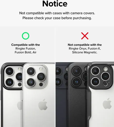 Ringke Full Cover Glass iPhone 15 Pro Max Camera Protector Glas (2-Pack)
