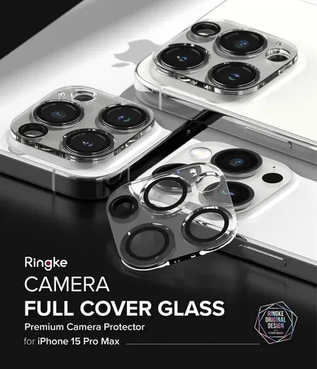 Ringke Full Cover Glass iPhone 15 Pro Max Camera Protector Glas (2-Pack)