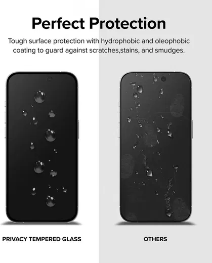 Ringke Apple iPhone 15 Pro Max Screen Protector Privacy Tempered Glass 9H