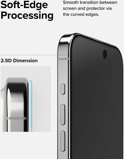 Ringke Apple iPhone 15 Pro Max Screen Protector Privacy Tempered Glass 9H