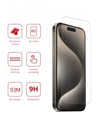 Rosso Apple iPhone 15 Pro Max 9H Tempered Glass Screen Protector - Duo Pack
