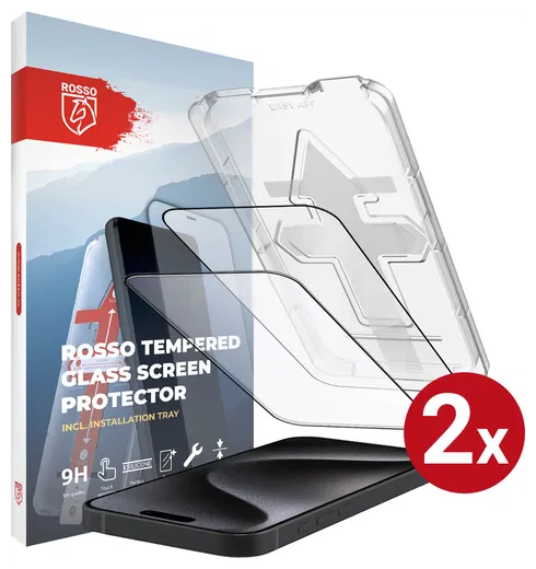 Rosso Apple iPhone 15 Pro Max Tempered Glass met Installatietray (2-Pack)