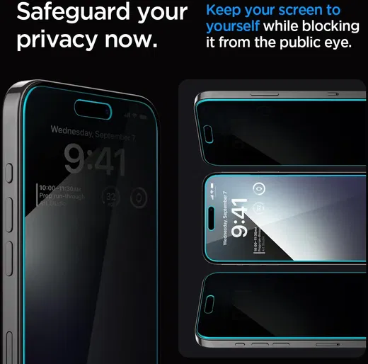 Spigen EZ Fit Glas.tR Apple iPhone 15 Pro Max Privacy Glass (2-Pack)