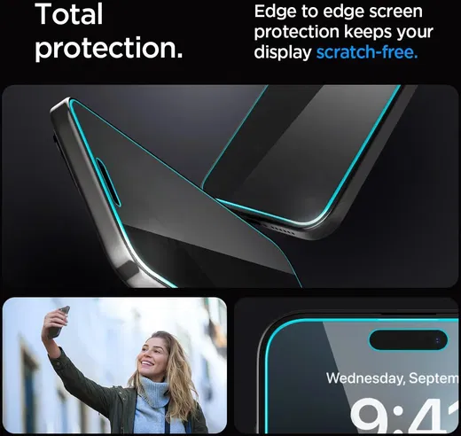Spigen EZ Fit Glas.tR Apple iPhone 15 Pro Max Privacy Glass (2-Pack)