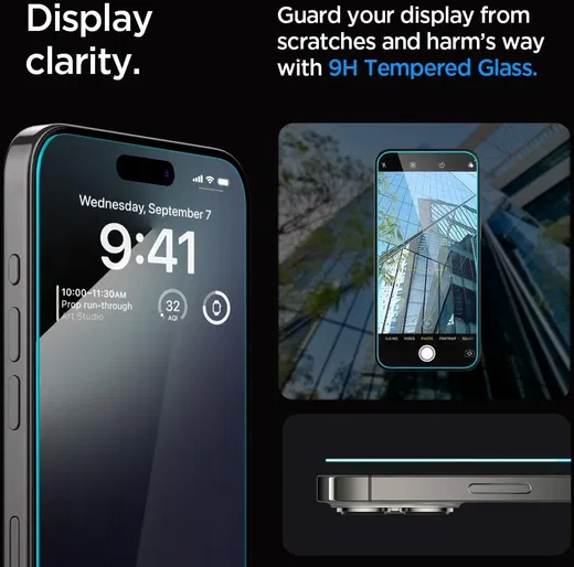 Spigen EZ Fit GLAS.tR iPhone 15 Pro Max Screen Protector Transparant 2-Pack