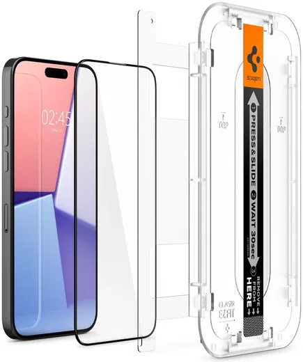Spigen EZ Fit GLAS.tR iPhone 15 Pro Max Screen Protector Zwart 2-Pack