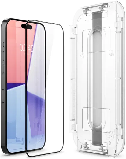 Spigen EZ Fit GLAS.tR iPhone 15 Pro Max Screen Protector Zwart 2-Pack