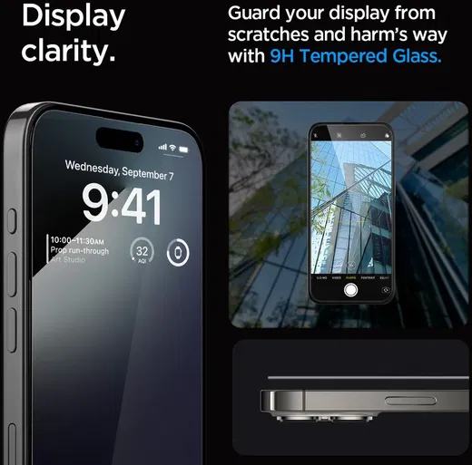 Spigen EZ Fit GLAS.tR iPhone 15 Pro Max Screen Protector Zwart 2-Pack