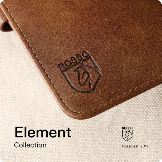 Rosso Element Samsung Galaxy S26 Ultra Hoesje Book Case Wallet Bruin
