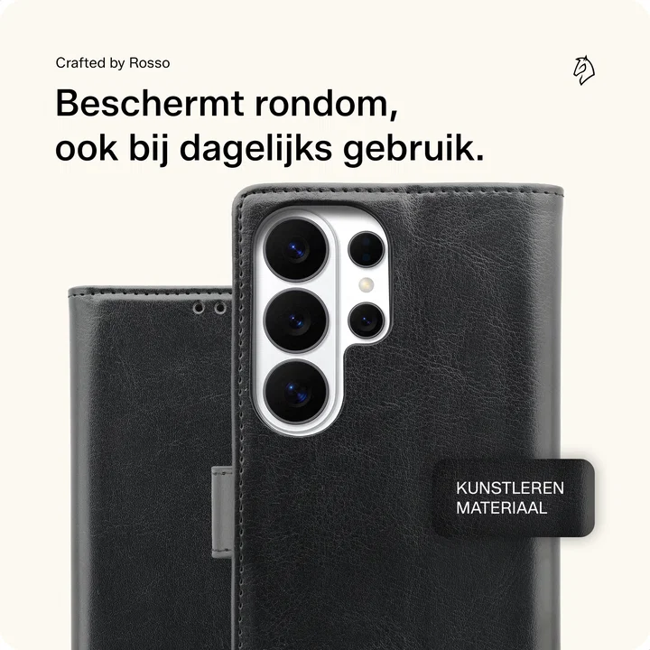 Rosso Element Samsung Galaxy S26 Ultra Hoesje Book Case Wallet Zwart