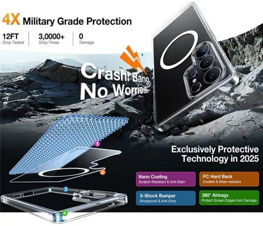TORRAS Guardian Magnetic Samsung Galaxy S26 Ultra Hoesje MagSafe Transparant