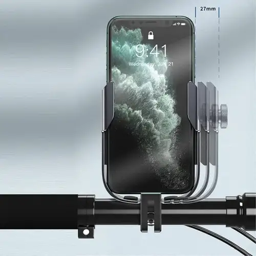 Baseus Armor Motor Telefoonhouder – Stevige Smartphonehouder voor Stuur en Spiegel, Zwart