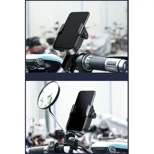 Baseus Armor Motor Telefoonhouder – Stevige Smartphonehouder voor Stuur en Spiegel, Zwart